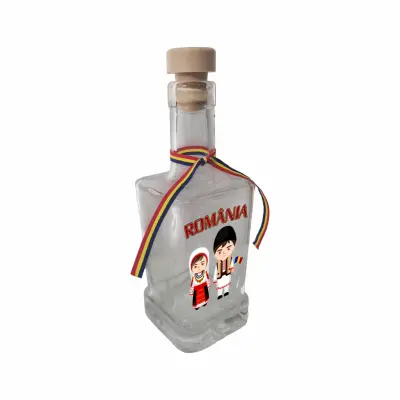 Copii port popular romania, sticla cu mesaj patrata, 250 ml, model divgs318 17